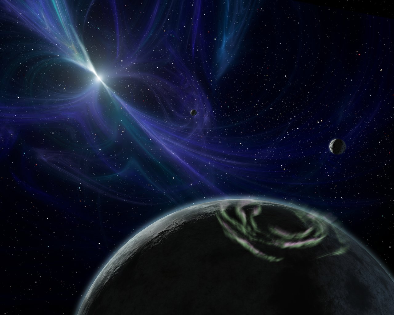 A planet orbits a pulsar