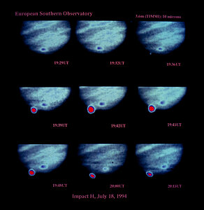 Images of Shoemaker-Levy 9 impact on Jupiter
