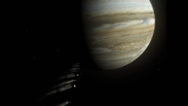 Comet Shoemaker-Levy colliding with Jupiter