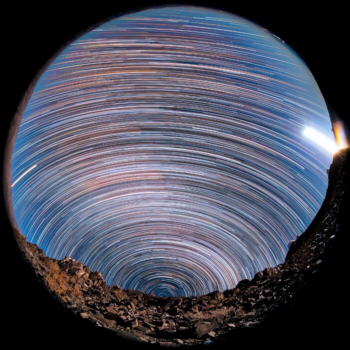 Southern star trails above La Silla
